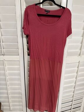 cha cha vente Two-Tone Rose Pink Midi Dress